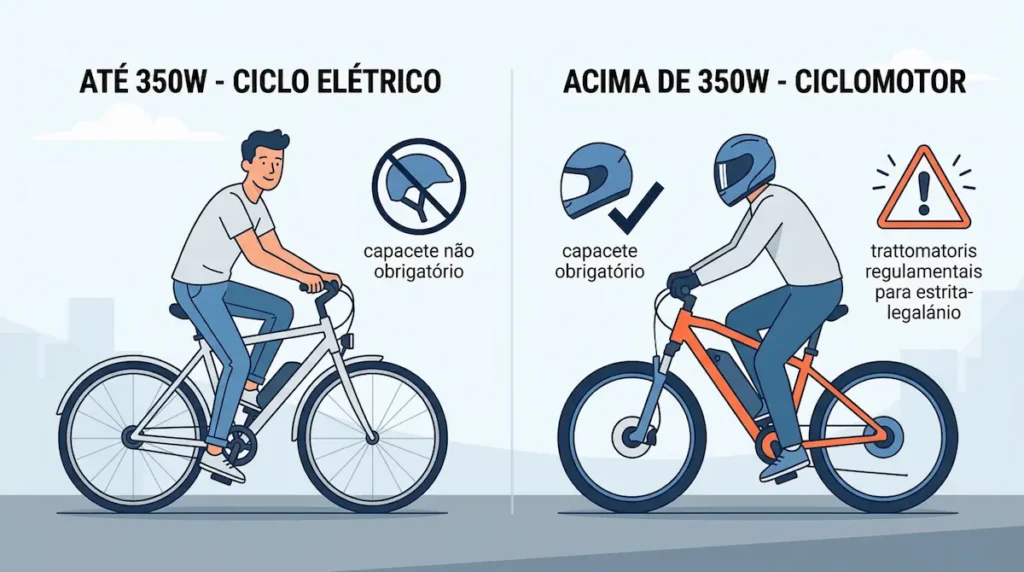 quando capacete é obrigatório em bicicleta elétrica - ciclo elétrico x ciclomotor